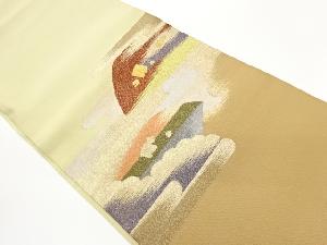 本綴れ変わりヱ霞に色紙散らし模様織出し名古屋帯